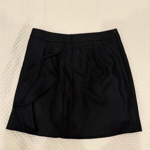 JCrew Black Ruffle Mini Skirt